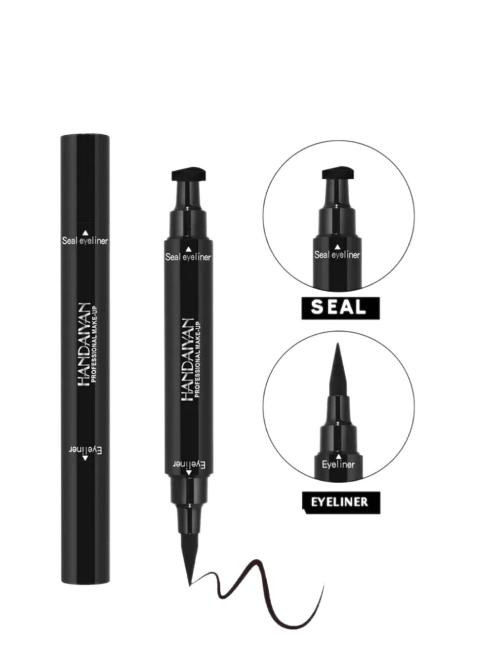 Handaiyan Waterproof 2-in-1 Wing Seal Stamp and Liquid Eyeliner Pen